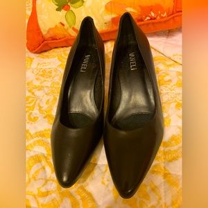 Vaneli Italian Black Leather Pumps Heels Shoes size 7